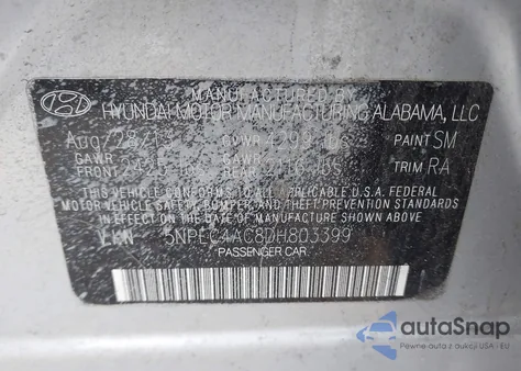 2013 Hyundai Sonata Se from USA, damaged, VIN 5NPEC4AC8DH803399